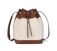 AFKOMST Women’s Leather Bucket Bag, Drawstring Shoulder Backpack with Front Zip Pocket - Large Capacity Crossbody Tote Purse for Work, Travel & Everyday Use