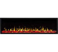 AFLAMO Pride S-Cheminée électrique LED, Murale, encastrable, sans Fonction de Chauffage, Effet Flamme réaliste. (152,4x42x12,8)