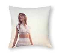 AFLJNYNN Camila Morrone Housse de coussin en lin Pop Art Sophistiqué Fermeture éclair dissimulée Jungle pour coin de lecture