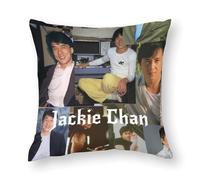 AFLJNYNN Jackie Chan Housse de coussin créative pastel respirante classique en peluche pour le salon