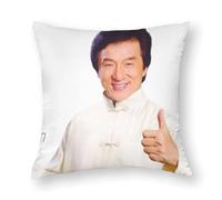 AFLJNYNN Jackie Chan Housse de coussin douce créative vintage touffetée pour chambre d'amis