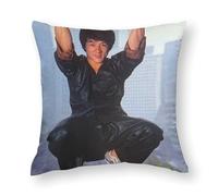 AFLJNYNN Jackie chan Housses de coussin confortables, soyeuses, vintage, respirantes et chic pour couloir
