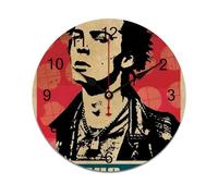 AFLJNYNN Sid Vicious conçue avec une trotteuse silencieuse et un PVC durable, cette horloge minimaliste est idéale pour ajouter du style aux chambres et aux lieux de travail.
