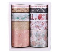 Aflytep 10Pcs / Set DéCoratif Kawaii Washi Tape Set Japonais Papier Autocollants Papeterie Japonaise Fourniture Scrapbooking H