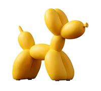 Aflytep Décoration de maison Figurines de chien pour intérieur Sculpture d'animal en résine nordique pour la maison Jaune