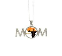 afmap - Collier avec pendentif en forme d'éléphant de savane - Cadeau de fête des mères pour maman, grand-mère, M