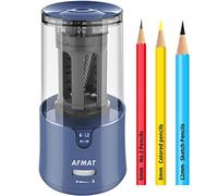 AFMAT Pencil Sharpener, Electric Pencil Sharpener for Colored Pencils, Auto Stop, Fast Sharpen in 3s, Large Hole Pencil Sharpeners Plug in for 6-12mm No.2/Jumbo Pencils-Blue (Model: PS93)