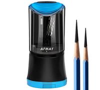 AFMAT PS09 Taille-crayon électrique à pointe longue, 2 trous, affûtage rapide et arrêt automatique, pointe longue de 8 à 17 mm, taille-crayon d'artiste rechargeable pour grands crayons de 6 à 9,6 mm