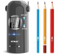 AFMAT PSX5 Electric Pencil Sharpener for Colored Pencils 7-11.5mm, Fully Automatic Robot Pencil Sharpener, Auto in & Out, Rechargeable Hands-Free Pencil Sharpeners for Home, Classroom, Office, Gray
