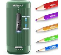 AFMAT Taille-crayon électrique, 5 pointes, entrée et sortie automatiques, taille-crayon entièrement automatique pour salle de classe, taille-crayon mains libres rechargeable pour crayons n°2/Jumbo/de