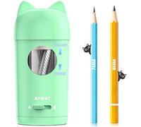 AFMAT Taille-crayon électrique entièrement automatique avec oreilles de chat, avec récipient pour crayons de 7 à 8 mm (épaisseur et fin) - Taille-crayon USB pour enfants, cadeau pour l'école, le
