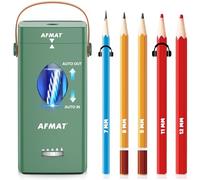 AFMAT Taille-crayon électrique entièrement automatique, grand taille-crayon portable pour crayons de couleur de 6,5 à 12 mm avec poignée de transport, mains libres, taille-crayon à recharge super
