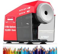 AFMAT Taille-crayon électrique entièrement automatique, rapide et sans mains, 5 réglages, rechargeable avec réservoir, taille-crayon haute performance pour crayons de couleur Jumbo (φ6,5-10,5 mm