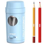 AFMAT Taille-crayon électrique entièrement automatique, rechargeable, avec récipient pour crayons fins de 7 à 8 mm d'épaisseur et fins, arrêt automatique, pour la maison, le bureau, l'école, bleu