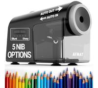 AFMAT Taille-Crayon Électrique Entièrement Automatique Rechargeable avec Récipient, Rapide et sans Mains, Plus de 10 000 Utilisations, Haute Performance pour Crayons de Couleur, (φ6,5-10,5mm) Noir