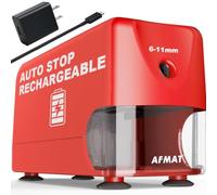 AFMAT Taille-crayon électrique pour salle de classe, sans fil et rechargeable, taille-crayon robuste pour crayons de couleur n°2 de 6 à 11 mm, plus de 10 000 utilisations, arrêt automatique, affûtage