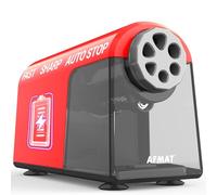 AFMAT Taille-crayon électrique très résistant, 6 trous, sans fil et rechargeable, affûtage rapide, arrêt automatique, plus de 10 000 utilisations, taille-crayon de classe pour 6 à 11 mm n°2/grand