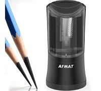 AFMAT Taille-crayon rechargeable à pointe longue, 2 trous, affûtage rapide et arrêt automatique, pointe super longue de 8 à 17 mm, taille-crayon d'artiste pour grands crayons de 6 à 9,6 mm, fusain