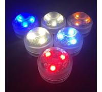 Afoosoo Lot de 12 lampes LED RVB submersibles multicolores Flash sans flamme LED CR2032 avec batterie alimentée par batterie Super Bright Changement de couleur automatique LED Halloween Lumières
