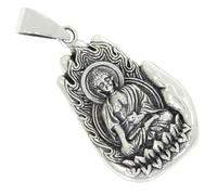 AFP Pendentif Bouddha avec main et fleur de lotus en argent sterling 925 AS-159-1