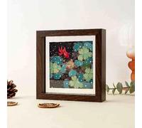 AFQBOEQXY Cadre Acrylique, Cadre Photo en Verre Flottant Transparent Double Face, Plusieurs Tailles, Multicolore(Black Walnut,Square 8 inches [20.3 * 20.3cm])