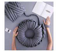 AFQBOEQXY Fils à Tricoter à la Main, Cotton Chunky Yarn for Hand Knitting Crochet Arm Knitting DIY Multicolor(Darkgray 0.5KG)