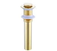 AFQBOEQXY Système de vidage à Ressort Moderne, Bonde de lavabo escamotable en Laiton avec Joint d'étanchéité, Non Fendu, Or Rose(Brushed Gold)