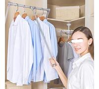AFQBOEQXY Tringle à vêtements en Acier Inoxydable, Garde-Robe en métal réglable, Tringle à vêtements, Porte-Manteau extractible, 51-121cm(89 121cm)