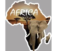 Africa Eléphant - 15x13,5cm - Sticker/Autocollant