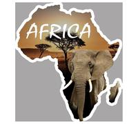 Africa Eléphant - 20x18cm - Sticker/Autocollant