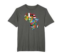 Africa Pride Carte du continent africain avec drapeau - Carte de l'Afrique T-Shirt