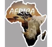 Africa Rhinocéros - 15x13,5cm - Sticker/Autocollant