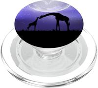 Africa Safari Zoo Keeper Animal Night Moon Family Girafe PopSockets PopGrip pour MagSafe