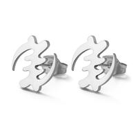 Africa Symbol Stud Boucles d'oreilles Afrique Wisdom Adinkra Symbols Boucles d'oreilles Adinkra Gye Nyame Boucles d'oreilles Bijoux Ethniques Femmes Hommes (Argent)