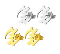 Africa Symbol Stud Boucles d'oreilles Afrique Wisdom Adinkra Symbols Boucles d'oreilles Adinkra Gye Nyame Boucles d'oreilles Bijoux Ethniques Femmes Hommes (Argent +Or)
