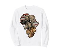 Africain Big Five Animals Safari Wildlife Tribal Continent Sweatshirt