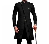 Africain Dashiki Tenues pour Hommes Manches Longues Chemise Ensemble 2 Pièces Top et Pantalon Porté Mariage Vêtements Costume Manteaux Survêtement (Color : Black, Size : M)