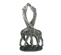 africain s'embrassant Girafe Paire en Serpentine Pierre - africain Shona Art Scupture Zimbabwe 25,4 cm/25 cm 1.5 kg