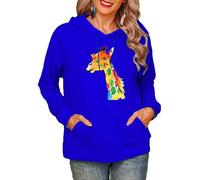 Africaine Girafe 3D Imprimé Femmes Cagoule Hiver Automne Chaud Décontracté À Capuche Sweatshirt Veste Hauts avec Poche