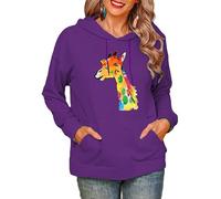 Africaine Girafe 3D Imprimé Femmes Cagoule Hiver Automne Chaud Décontracté À Capuche Sweatshirt Veste Hauts avec Poche