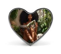 African American Black Woman Brooch Pins Heart Badge Collar Lapel Pins Dress Coat Accessories for Women Men