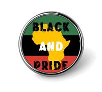 African American Flag Round Brooch Pin Badge Lapel Tie Pin for Women Men Office Worker Teacher Decor