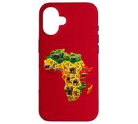 African Animal Map Juneteenth Flag Colors Pride Black Africa Coque pour iPhone 16
