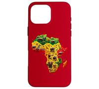 African Animal Map Juneteenth Flag Colors Pride Black Africa Coque pour iPhone 16 Pro Max
