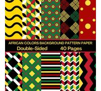 African Colors Background Scrapbook Paper 40 Pages 20 Sheets: Double Sided Pattern Paper for Scrapbooking, Card Making, Origami, DIY and More