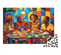 African Dinner Gathering Colourful African Feast 1000 Pieces Jigsaws Adults The Impossible Challenge Home Activity 52x38cm/1000pcs