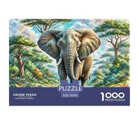 African éléphant 1000 Piece Jigsaw Puzzle for Adults Family Challenge Toys Stress Relief Puzzle Cultivate The Spirit of Teamwork for The Whole for Women, Gifts for Men 70x50cm/1000