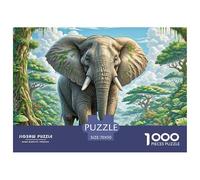 African éléphant 1000 Pieces Jigsaw Puzzles for Adults Challenging Game Stress Relieving Entertainment Exercise The Memory of The Brain for The Whole for Women, Gifts for Men 70x50