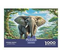 African ÉléphAnt Puzzle pour Adultes 1000 Pièces Jeux ÉduChatifs, Faune Sauvage Puzzles Défi, Décoration De Maison 70x50cm/1000pcs