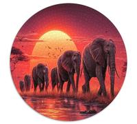 African Éléphants on The Savannah || Puzzles Amusants en Famille 1000pcs (67.5x67.5cm) Adultes